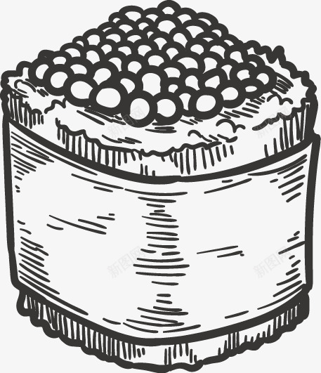 手绘插图日本料理鱼卵寿司插图png免抠素材_新图网 https://ixintu.com 寿司插图 手绘插图 日本料理 紫菜卷 食物插图 鱼卵