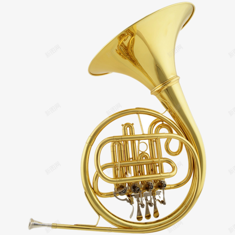 降B调性四键单排圆号png免抠素材_新图网 https://ixintu.com 乐器 产品实物 圆号 西洋乐器 金色 音乐