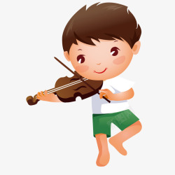 拉小提琴的男孩素材
