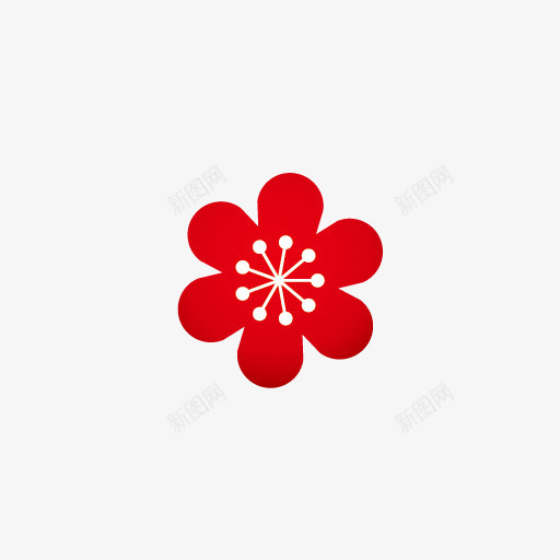 梅花红色梅花剪纸梅花png免抠素材_新图网 https://ixintu.com 剪纸 梅花 红色