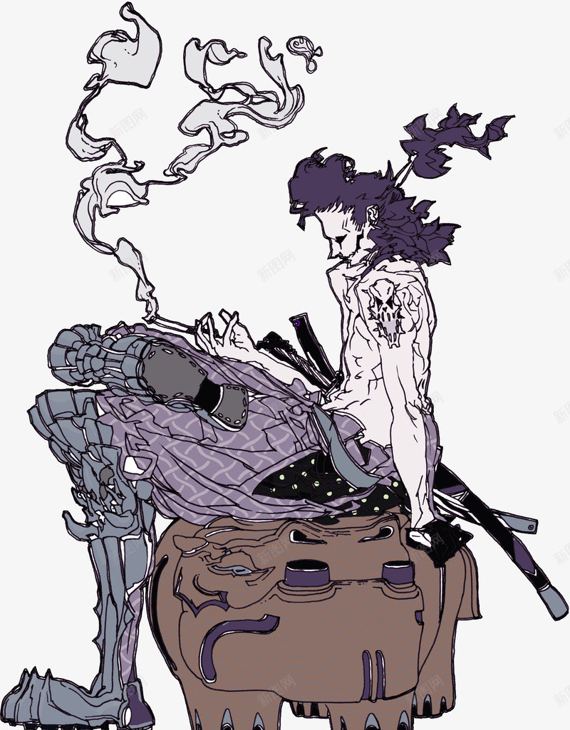 日本彩色武士png免抠素材_新图网 https://ixintu.com