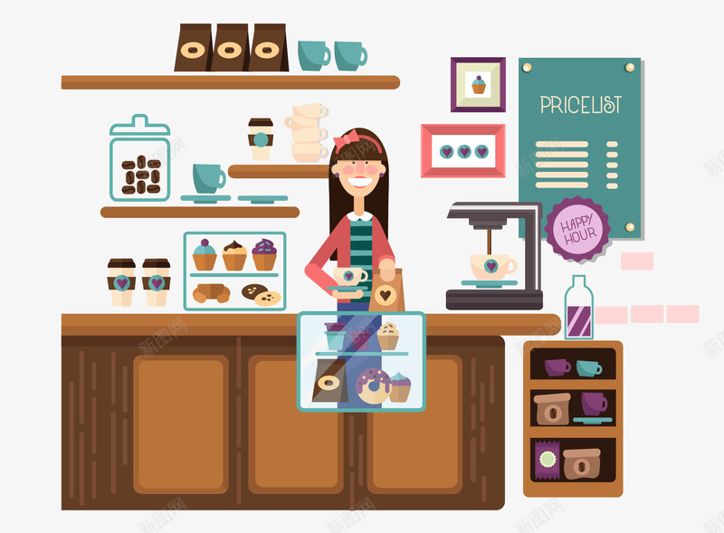 水彩卡通手绘店员png免抠素材_新图网 https://ixintu.com 冰淇淋 创意 卡通 店员 手绘 抽象 水彩 艺术 设计
