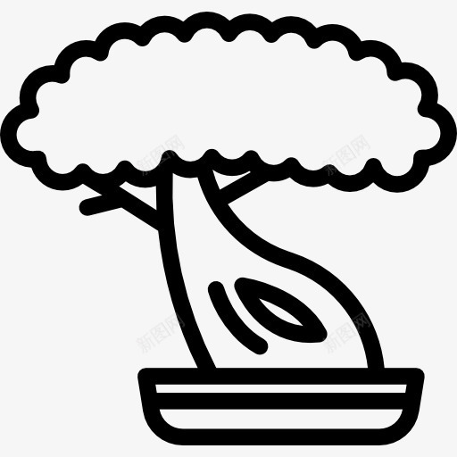 盆景图标png_新图网 https://ixintu.com 园林 园艺 庭院 日式庭院 日本 树 植物 自然