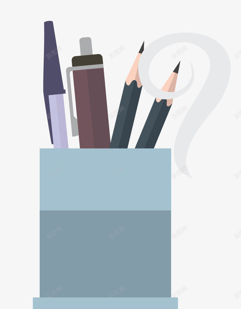 装满各种笔的笔筒png免抠素材_新图网 https://ixintu.com 卡通手绘 圆珠笔 学习 教育 笔筒 铅笔