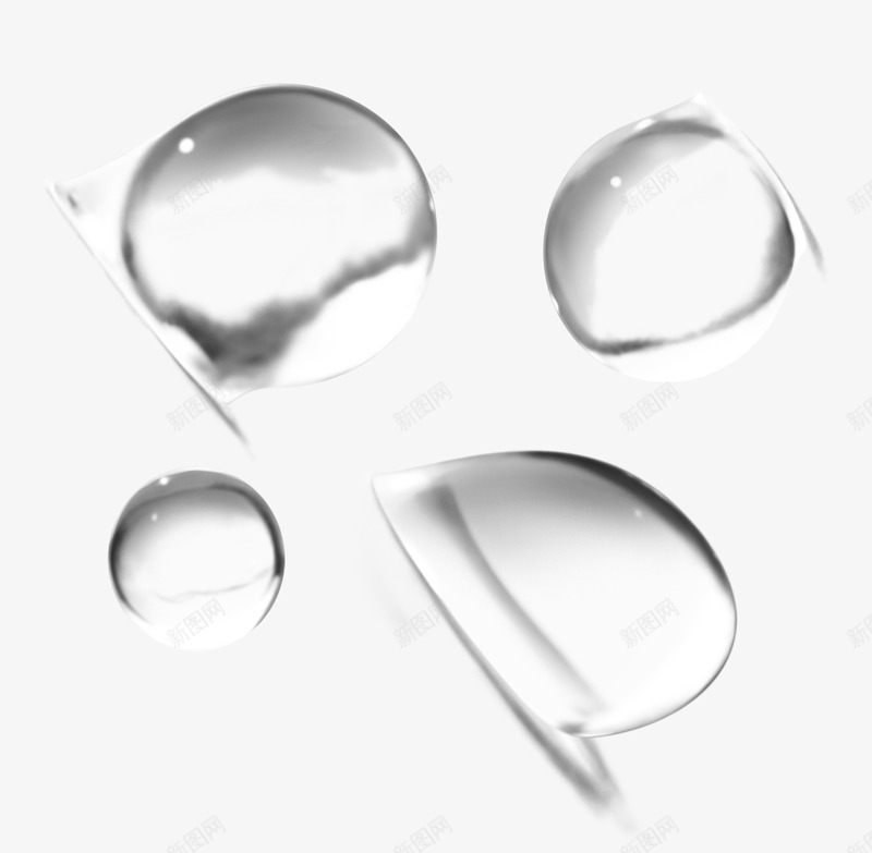 晶莹剔透的水珠夏天png免抠素材_新图网 https://ixintu.com 夏天 晶莹 水 透明
