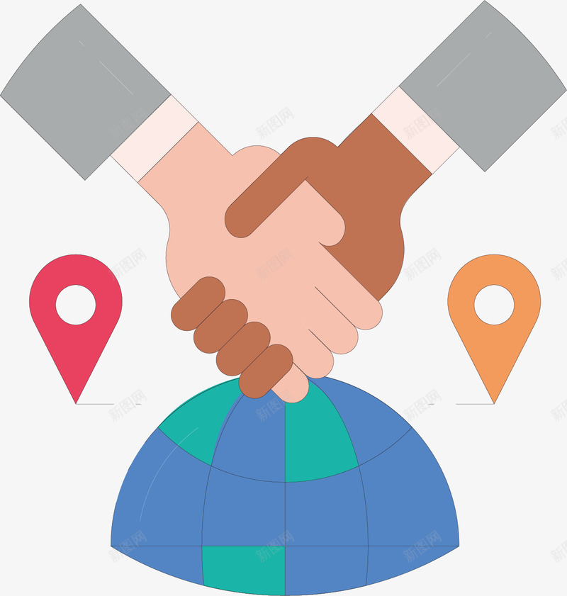 双手相握的画面矢量图ai免抠素材_新图网 https://ixintu.com 创意 初次见面的 卡通手绘 和解的 抽象 矢量图