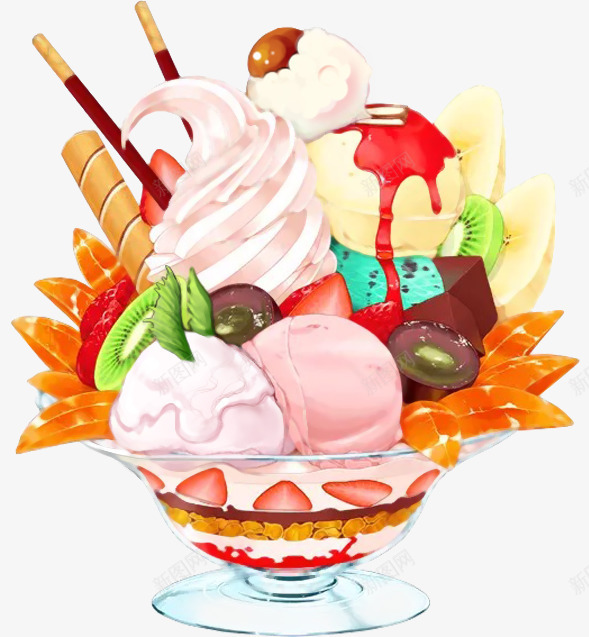 手绘冰激凌画集png免抠素材_新图网 https://ixintu.com 冰激凌 画集