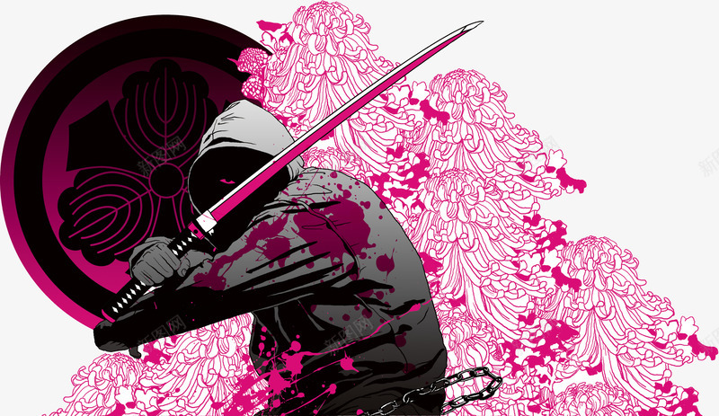 日本彩色武士png免抠素材_新图网 https://ixintu.com