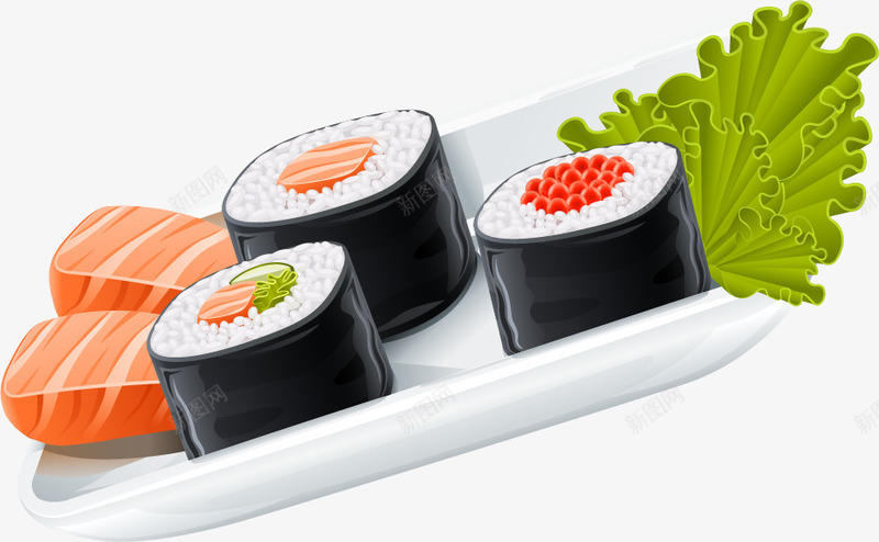 手绘日本寿司png免抠素材_新图网 https://ixintu.com 寿司 手绘 日本 美食