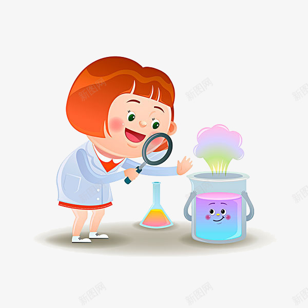 观察化学反应png免抠素材_新图网 https://ixintu.com 卡通手绘 可爱画风 女生简笔画 教育 装饰 观察