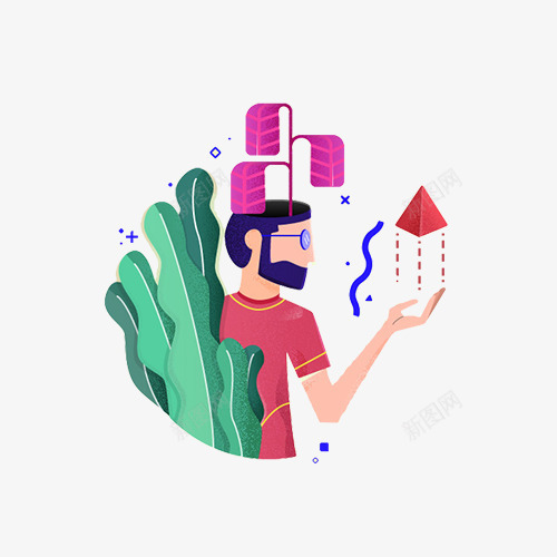 想象力丰富的植物学家png免抠素材_新图网 https://ixintu.com 人物 彩色 想象 抽象 植物