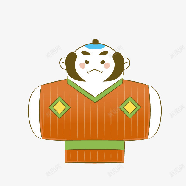 卡通日本武士png免抠素材_新图网 https://ixintu.com Q版日本武士 传统摆设 卡通武士 日本武士 月带头