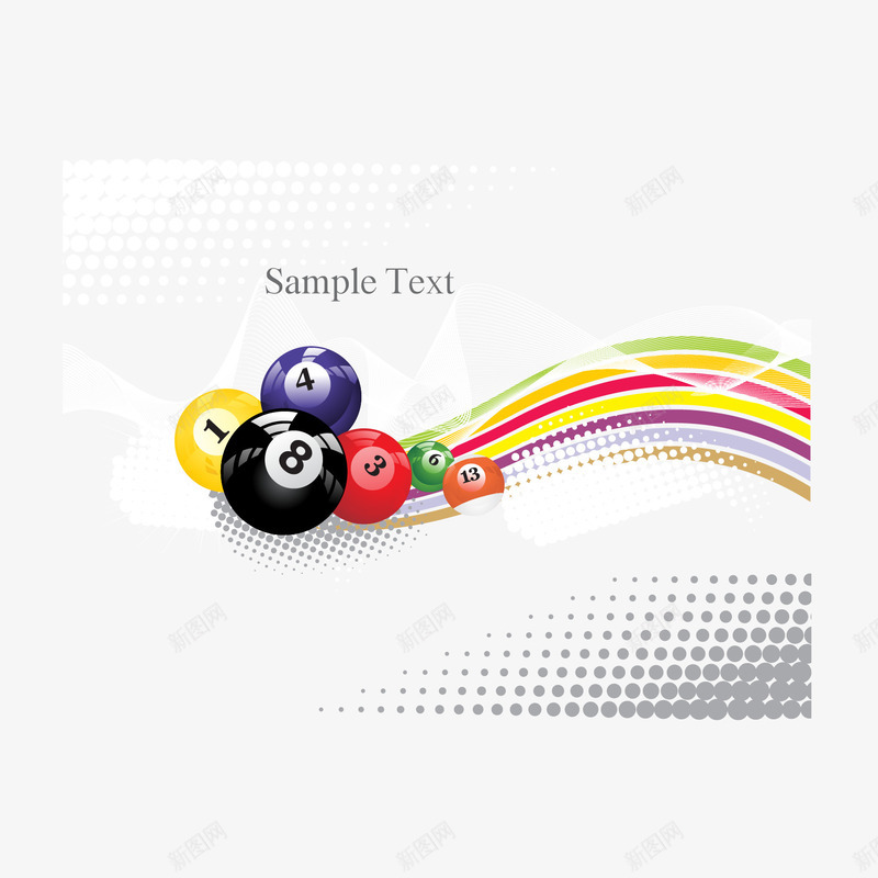 台球png免抠素材_新图网 https://ixintu.com 九球 图片素材 彩色条纹 桌球