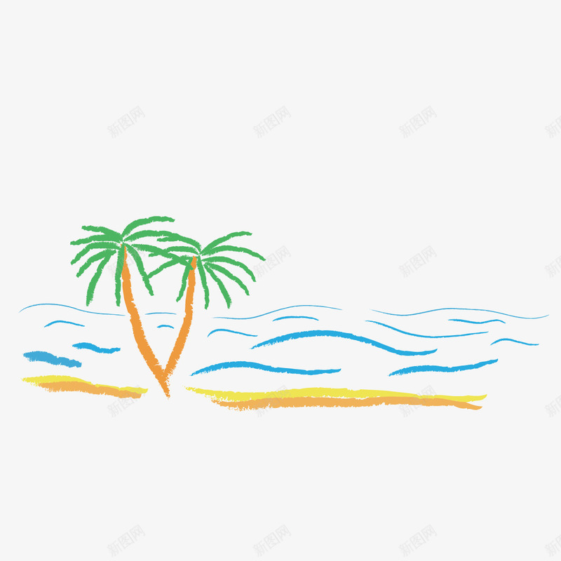 蜡笔绘画png免抠素材_新图网 https://ixintu.com 彩色 水面 线条 蜡笔线条