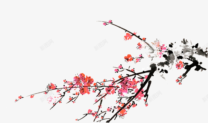 梅花png免抠素材_新图网 https://ixintu.com 傲梅 寒冬 红梅