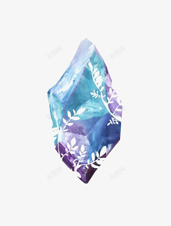 水彩宝石png免抠素材_新图网 https://ixintu.com 创意宝石 叶片 宝石免扣 宝石免扣元素 水墨宝石 石头 石头装饰