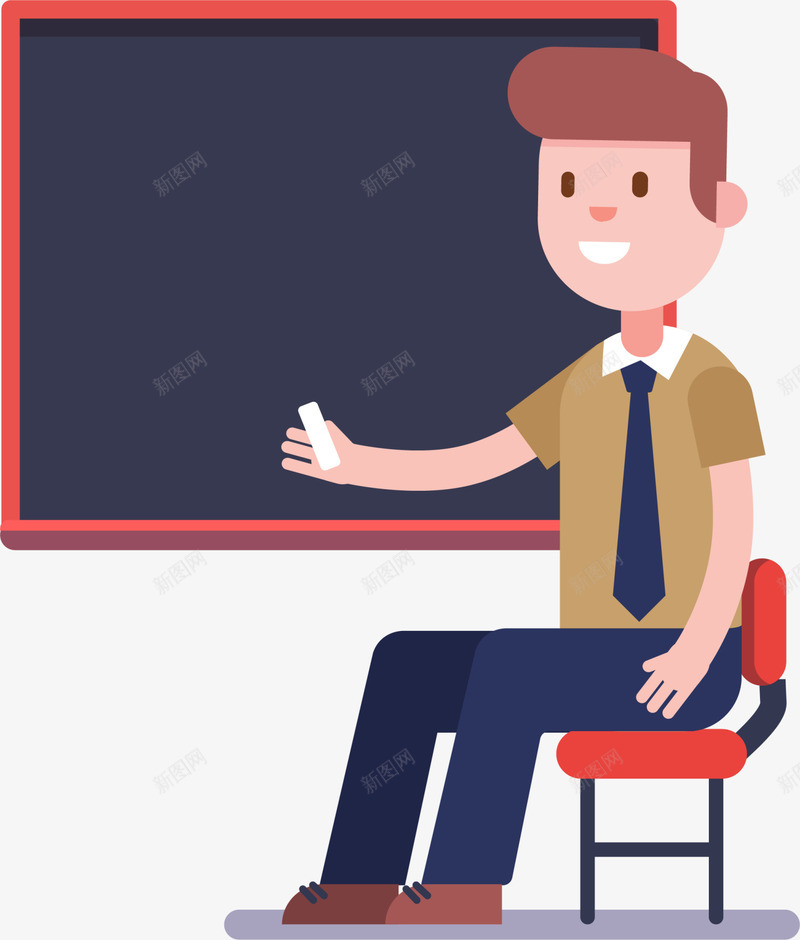 开学季坐着教学的教师png免抠素材_新图网 https://ixintu.com 坐着教学 开学季 手拿粉笔 教学的教师 教育 白色粉笔