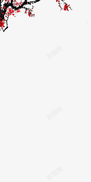 古典红色梅花枝丫png免抠素材_新图网 https://ixintu.com 中国风 古典 枝丫 梅花 红色