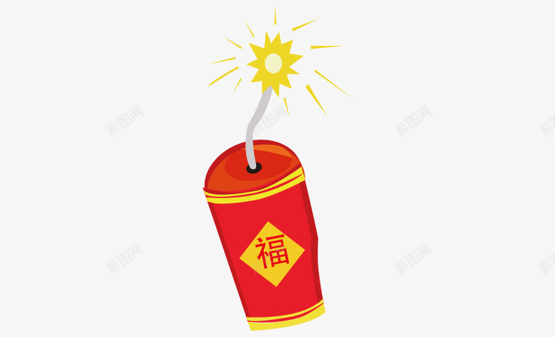 卡通手绘炮竹装饰png免抠素材_新图网 https://ixintu.com 动漫动画 卡通手绘 炮竹 烛光 烛火 烟花 装饰