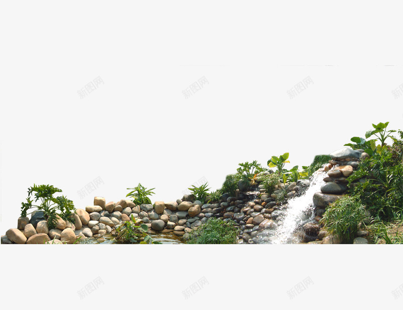 石头砌成小溪png免抠素材_新图网 https://ixintu.com 园林 小溪 溪水 鹅卵石