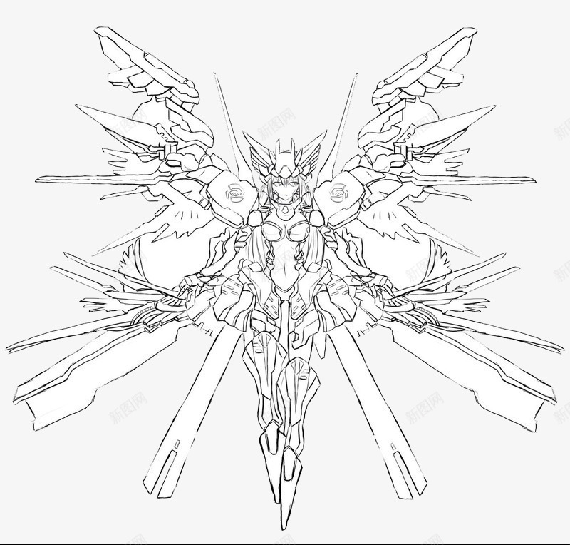 强大的天使png免抠素材_新图网 https://ixintu.com 儿童 卡通 日本 素描