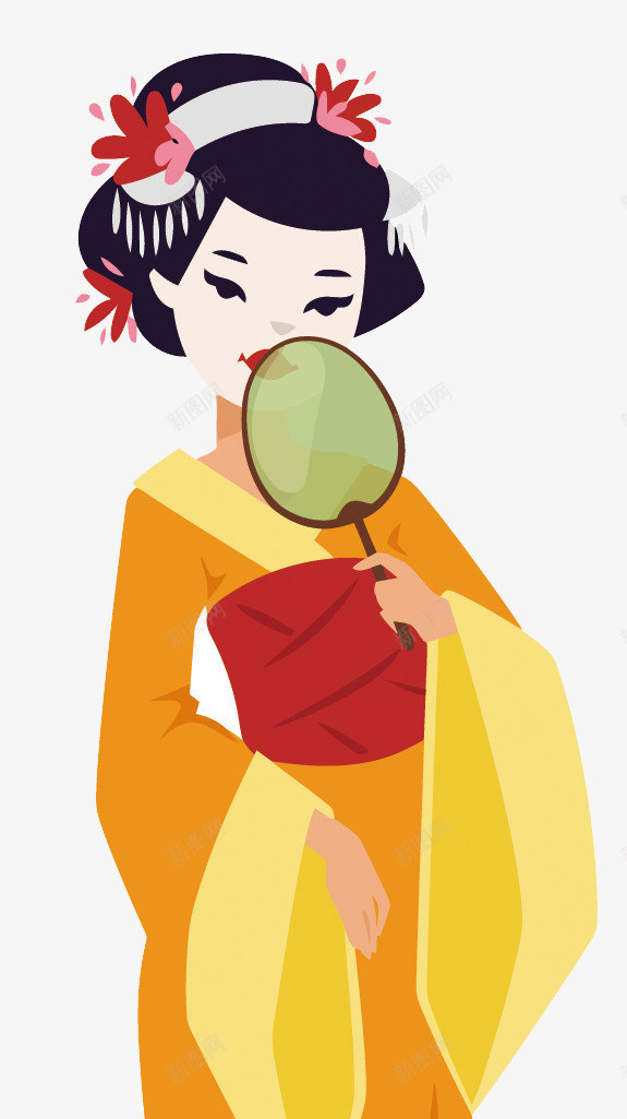 卡通日本艺妓矢量图eps免抠素材_新图网 https://ixintu.com 卡通 手绘 日本 矢量艺妓 艺妓PNG矢量图 艺妓免扣PNG图 矢量图