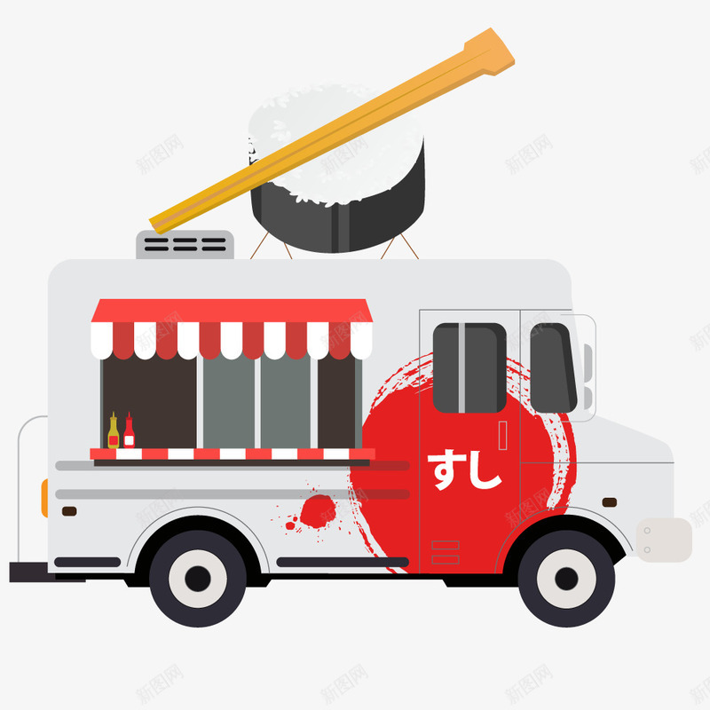 清新寿司卡通风景日本料理快png免抠素材_新图网 https://ixintu.com 卡通 卡通快餐车 披萨 日本时尚寿司 时尚 时尚美食的快餐车插画 清新 清新寿司矢量卡通风景日本料理快餐车插图免费下载 美味时尚 美食 静物