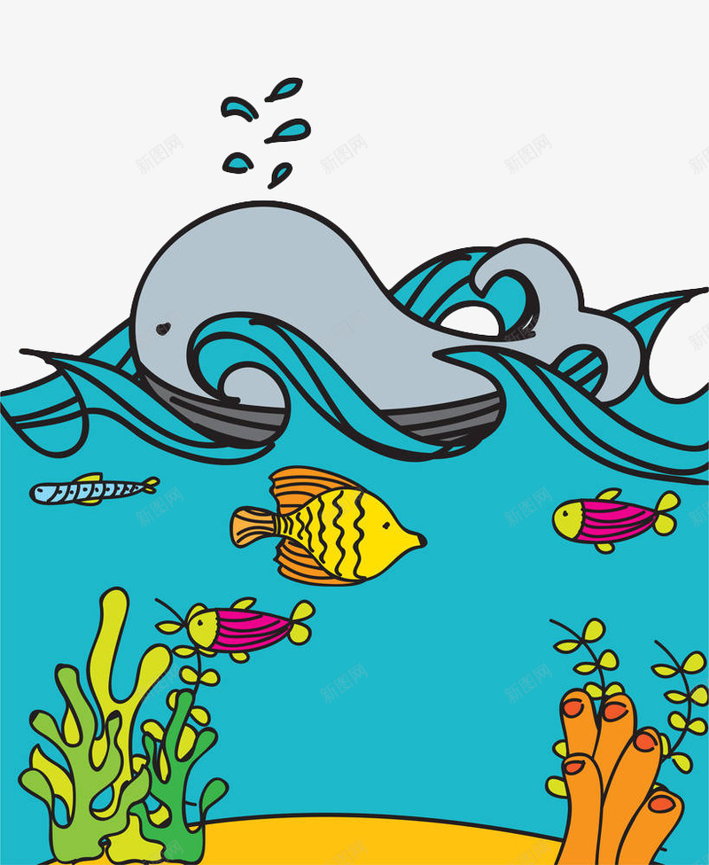 手绘海底生物png免抠素材_新图网 https://ixintu.com 卡通礁石 手绘 水草 海水 海洋 珊瑚 珊瑚礁 石头 礁石 鱼