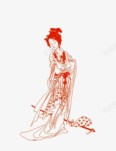 金陵十二钗之黛玉png免抠素材_新图网 https://ixintu.com 林黛玉 石头记 红楼梦 红楼梦服饰 线描 葬花词 金陵十二钗之黛玉 黛玉葬花
