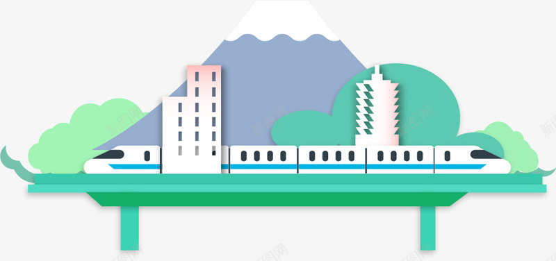 城市旅游插图日本富士山png免抠素材_新图网 https://ixintu.com 城市 富士山 旅游 旅行插图 日本 风景名胜