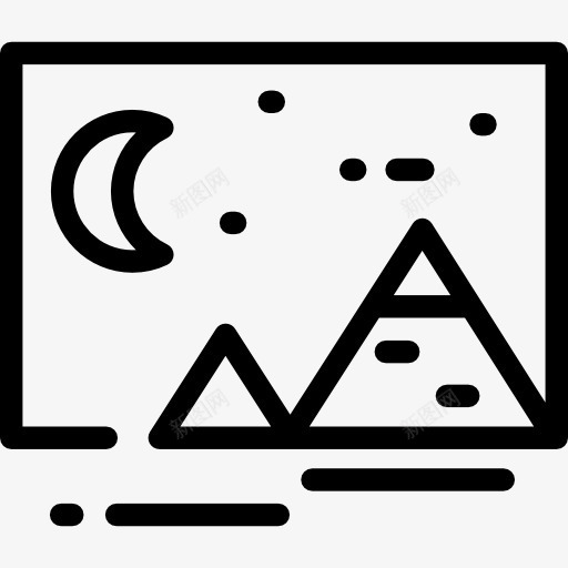 山图标png_新图网 https://ixintu.com 天空 山 星星 月亮的夜晚 自然 自然景观