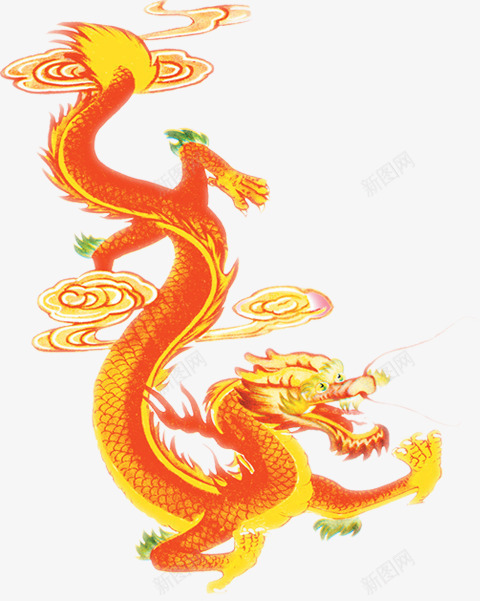 创意黄色中国龙合成效果png免抠素材_新图网 https://ixintu.com 中国 创意 合成 效果 黄色