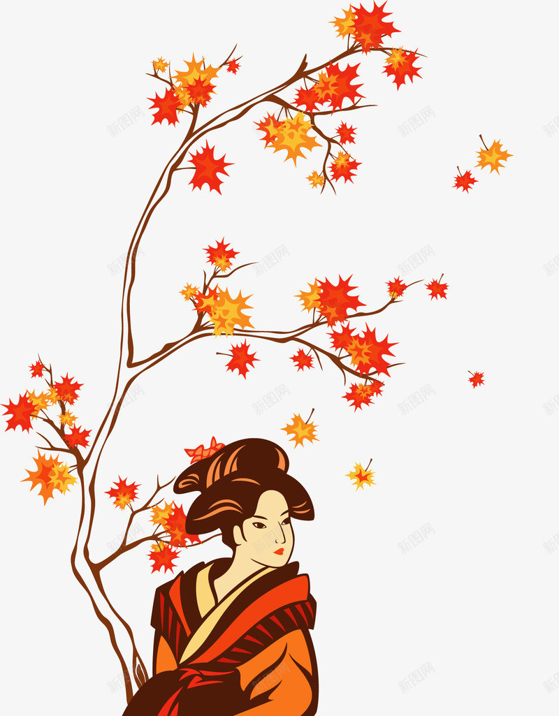 日本和服女性png免抠素材_新图网 https://ixintu.com 和服 女性 旅游 日本 装饰