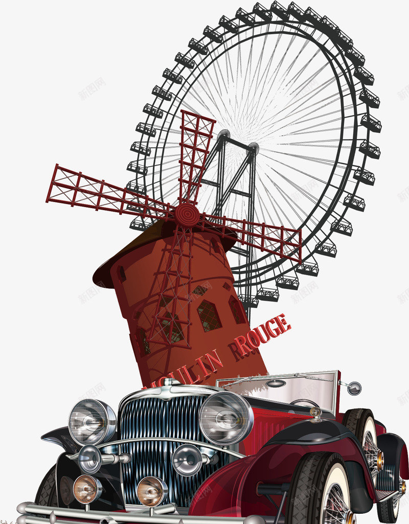 汽车摩天轮欧洲旅游卡通促销png免抠素材_新图网 https://ixintu.com 摩天轮 欧洲素材 汽车促销 汽车卡通 汽车素材
