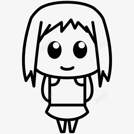 femenine动漫人物微笑图标png_新图网 https://ixintu.com 人 动画 女孩 日本 漫画
