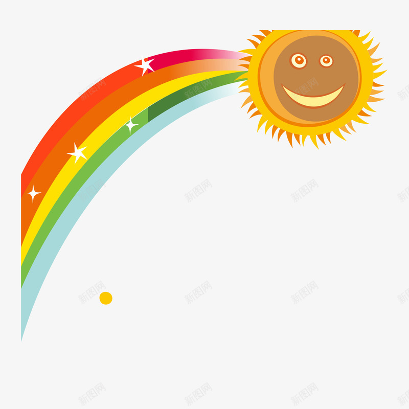 彩虹太阳天空矢量图ai免抠素材_新图网 https://ixintu.com 天空 太阳 彩虹 矢量图