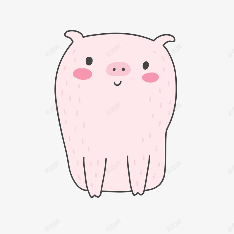 卡通手绘可爱粉红猪矢量图eps免抠素材_新图网 https://ixintu.com 免抠图PNG 卡通 可爱 手绘 粉红猪 矢量图