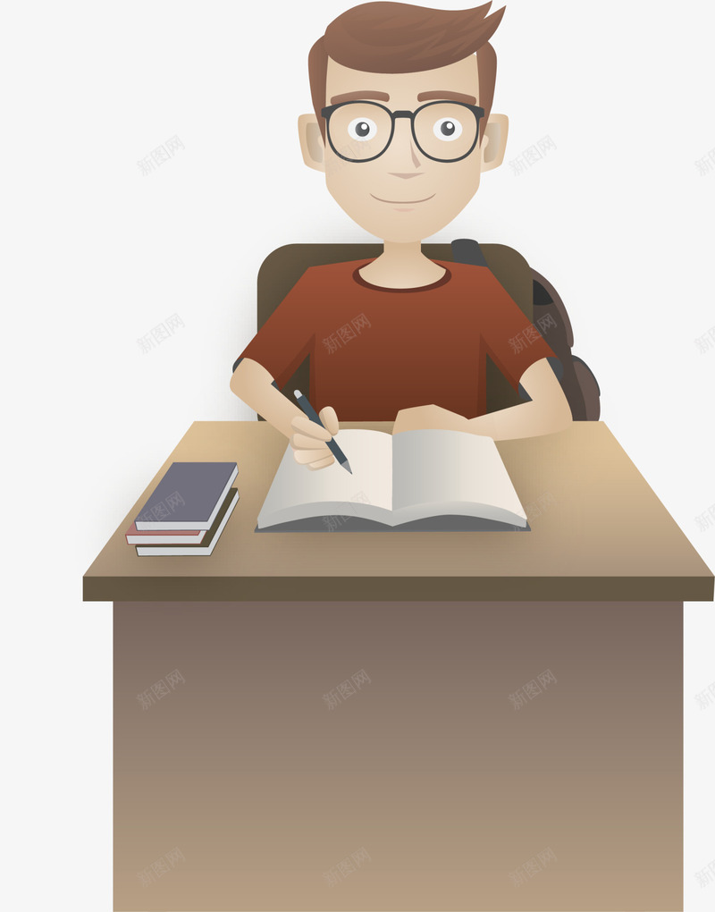 开学季写作业的小男孩png免抠素材_新图网 https://ixintu.com 做作业 写作业的小男孩 可爱小男孩 开学季 教育 白色纸张