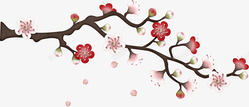 梅花png免抠素材_新图网 https://ixintu.com 2016 喜庆 接福 梅花 猴年 过大年 迎春