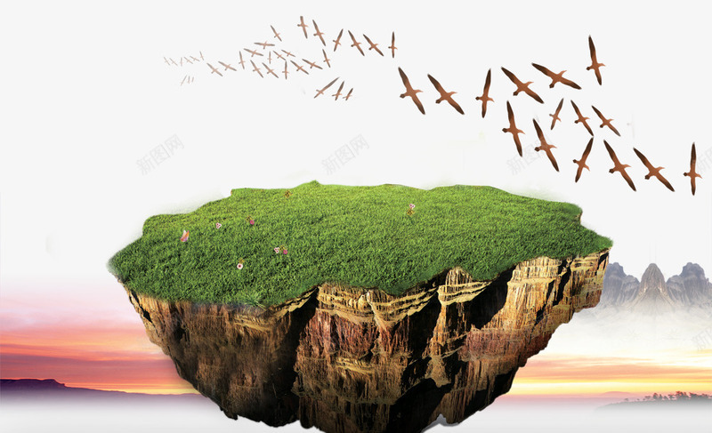 石头草地psd免抠素材_新图网 https://ixintu.com 岩壁 石头 草地