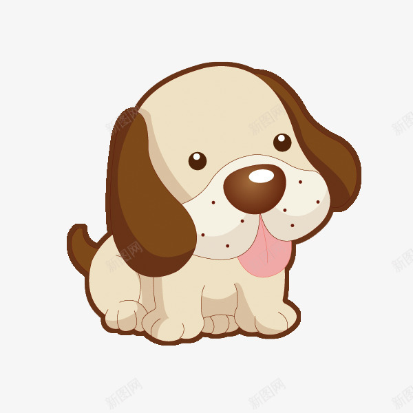一只卡通小狗psd免抠素材_新图网 https://ixintu.com 伸石头 卡通 狗狗 褐色 长耳朵