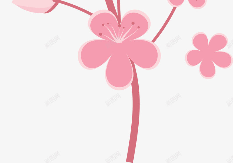 盛开的梅花矢量图ai免抠素材_新图网 https://ixintu.com 岁寒三友 松树 梅松竹 梅花 盛开 竹子 耐寒植物 矢量图