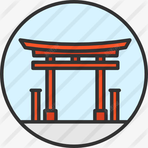 牌坊门图标png_新图网 https://ixintu.com 亚洲 地标建筑 建筑 日本 牌坊 牌坊门 纪念碑