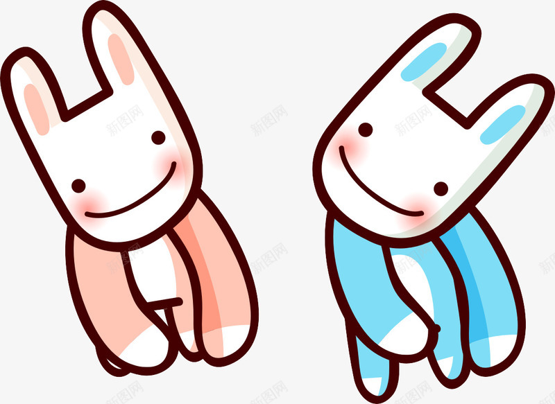 情侣兔子png免抠素材_新图网 https://ixintu.com 兔子卡通 孕婴 幼儿 教育 简笔画