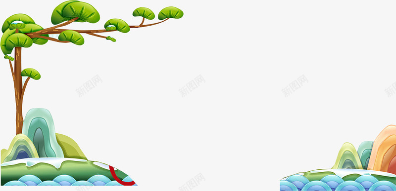 卡通绿树石头png免抠素材_新图网 https://ixintu.com 卡通石头 卡通石头素材 卡通绿树 绿树图片 绿树素材