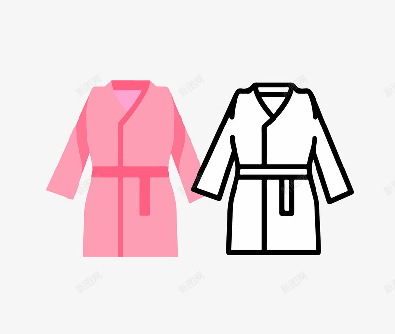 卡通浴衣矢量图ai免抠素材_新图网 https://ixintu.com 女士 日本浴衣 浴衣 红色浴袍 线稿卡通 衣服设计 矢量图
