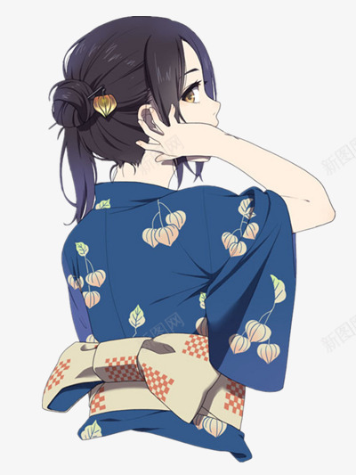 和服png免抠素材_新图网 https://ixintu.com 和服女生手绘图 手绘日本女孩 日本女生