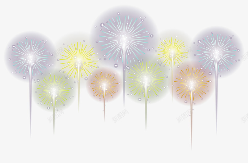 美丽的烟火矢量图ai免抠素材_新图网 https://ixintu.com 新年快乐 烟火 烟花 矢量png 美丽烟火 节日烟火 矢量图