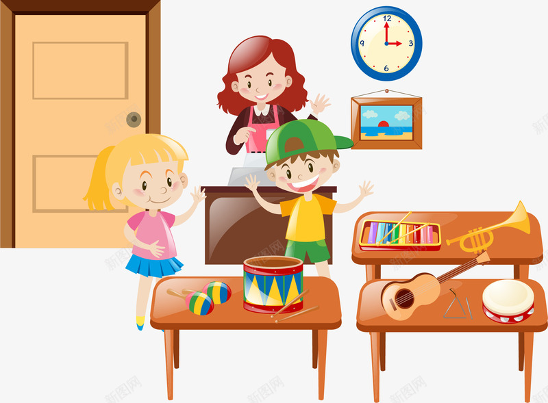儿童兴趣培训班矢量图ai免抠素材_新图网 https://ixintu.com 儿童培训 兴趣爱好 小朋友音乐 教育培训 矢量图 矢量素材 音乐教育