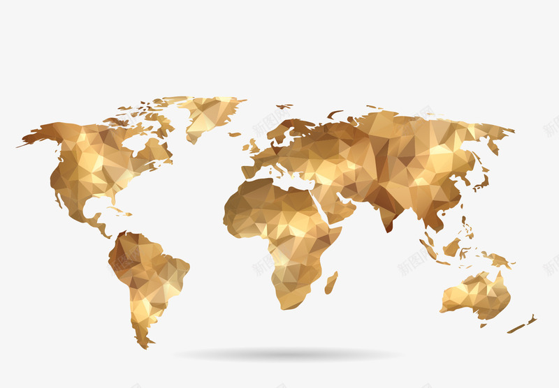 立体金色地图矢量图ai免抠素材_新图网 https://ixintu.com 地图 抽象 立体 金色 矢量图